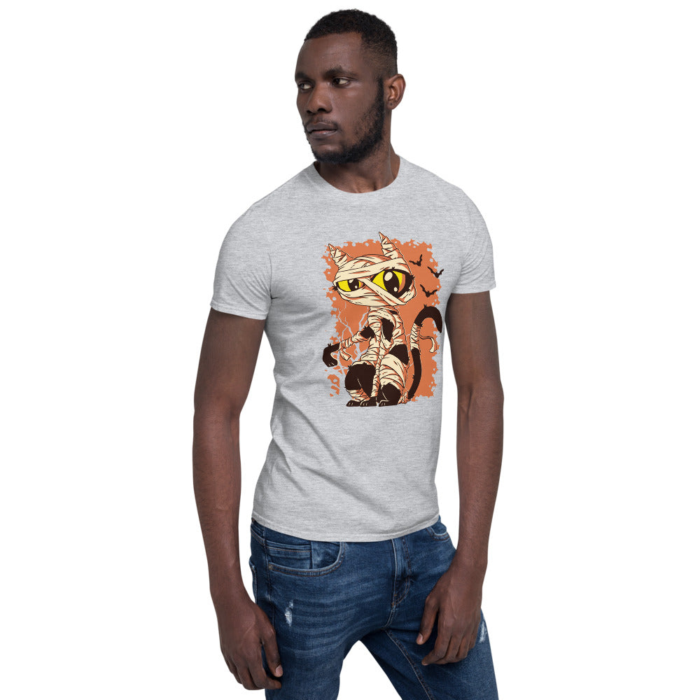 MUMMY CAT FUNNY HALLOWEEN CARTOON T-SHIRT