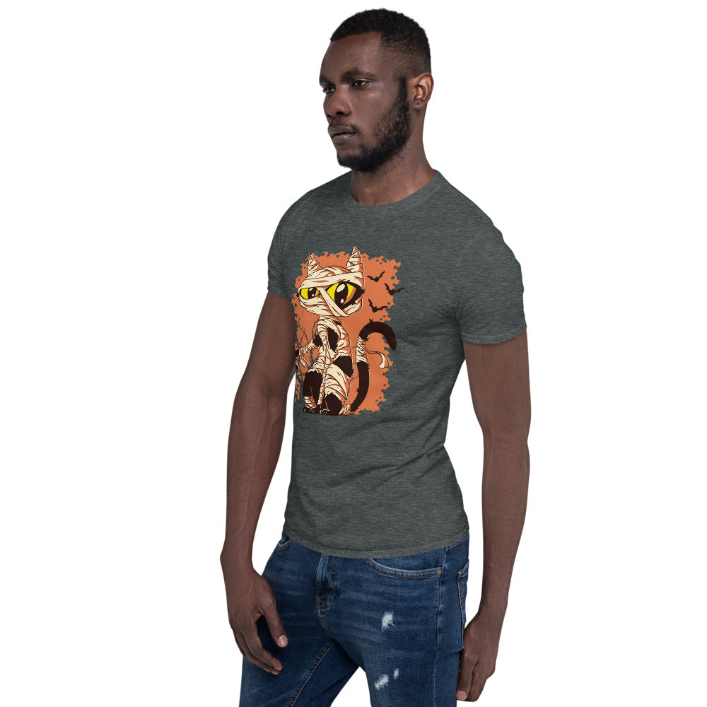 MUMMY CAT FUNNY HALLOWEEN CARTOON T-SHIRT