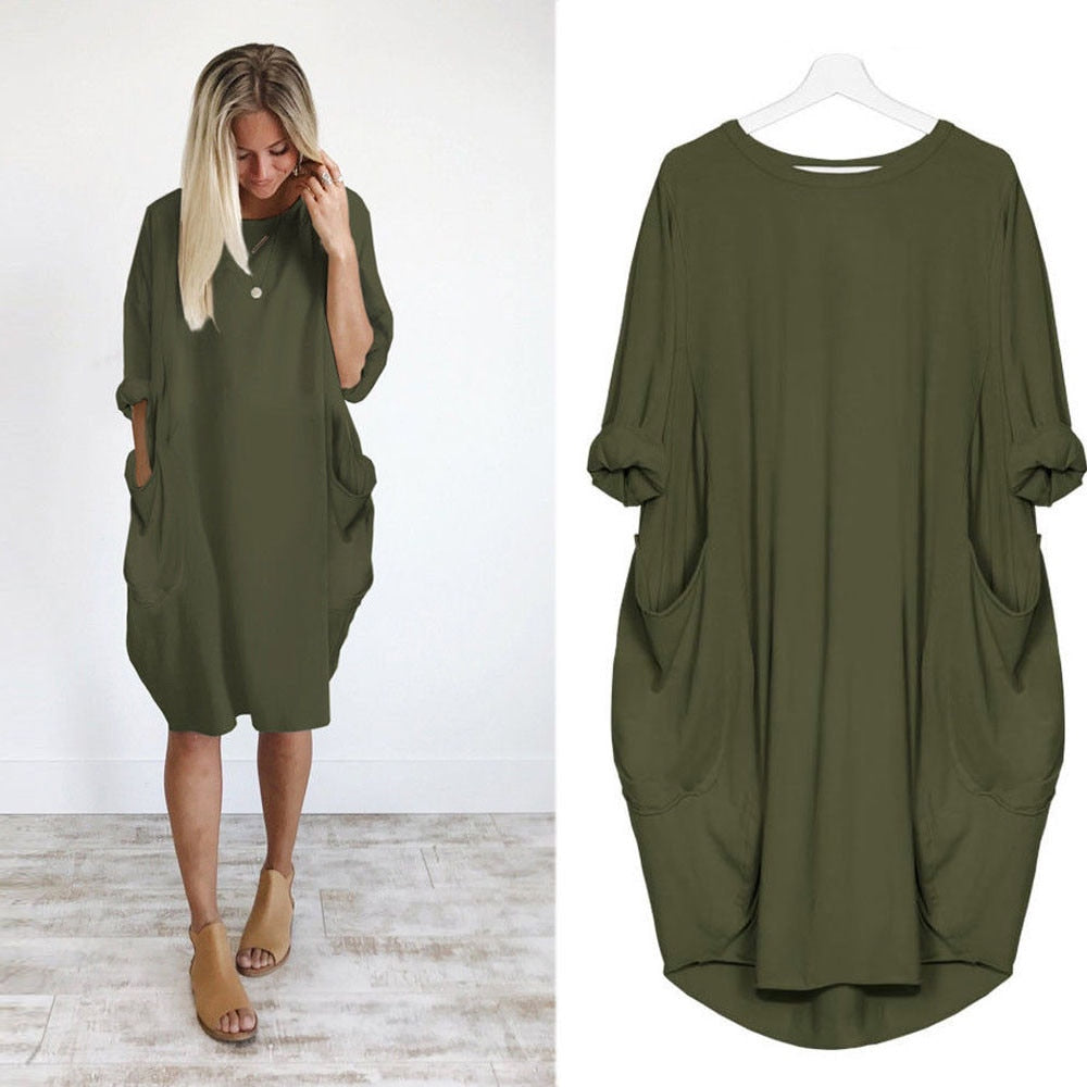 Autumn Long Sleeve Casual Loose Dress Maternity Clothes for Pregnant Women Vestidos Gravidas Lady Dress Pregnancy Dresses