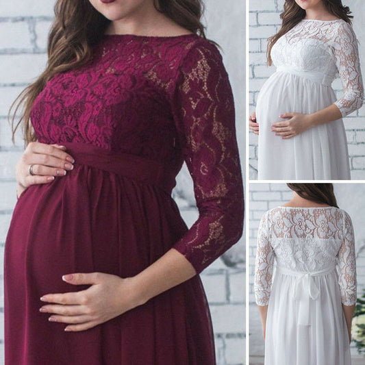 Goocheer Pregnant Mother Dress Maternity Photography Props Women Pregnancy Clothes Lace Dress For Pregnant Photo Shoot Clothing