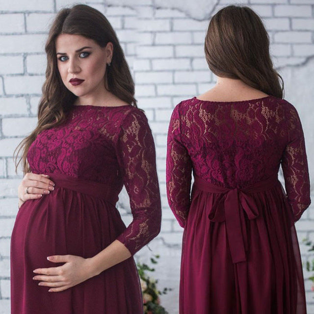 Goocheer Pregnant Mother Dress Maternity Photography Props Women Pregnancy Clothes Lace Dress For Pregnant Photo Shoot Clothing