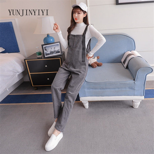 Maternity Overalls Pregnancy Jumpsuits Pregnant Women Corduroy Casual Pants Trousers Clothes Bottoms Bib Pants