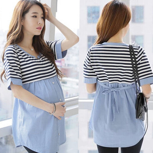 Breastfeeding Blouses Feeding Cotton Maternity Shirt Pregnancy Tops