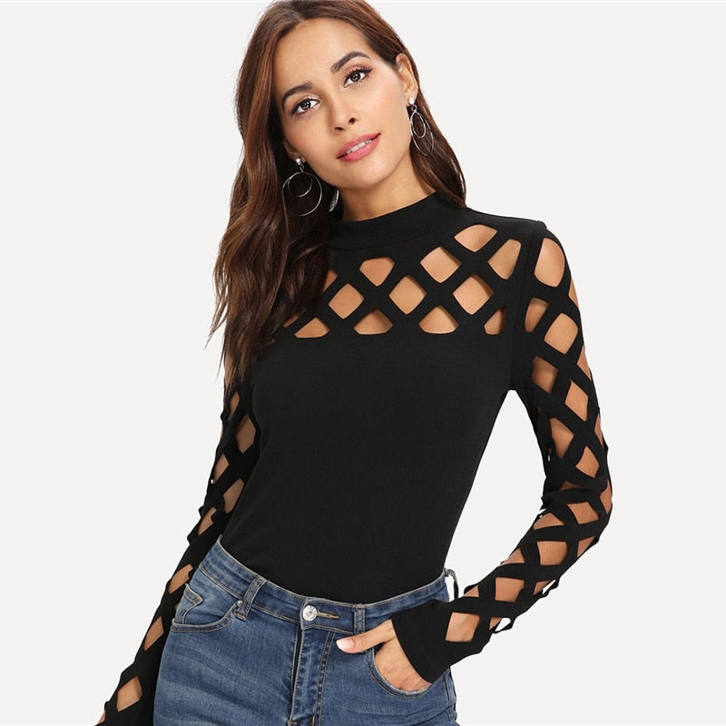 Autumn Women Office Lady T-shirt Top