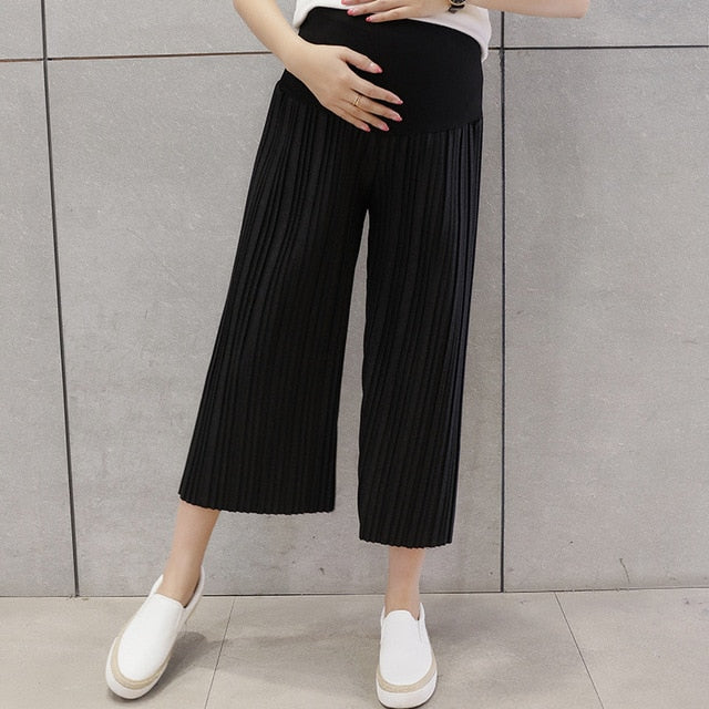 Summer Belly Maternity Pants Clothes for Pregnant Women Wide Leg Elastic Waist Maternity Trousers PLus size Pregnacy Clothes