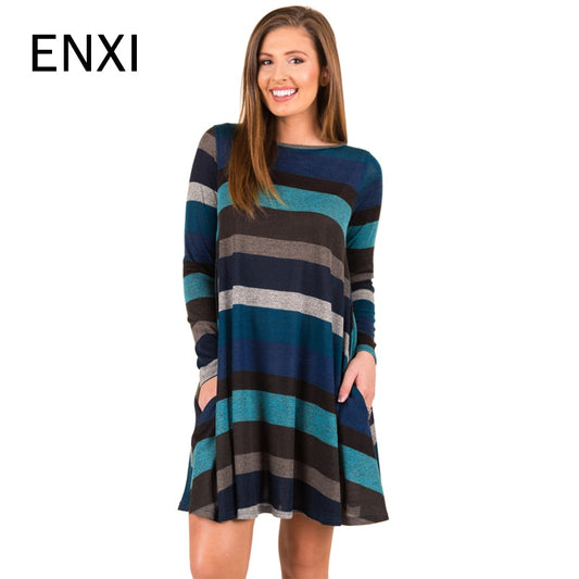 Winter Long Sleeve Striped Dresses Autumn Maternity Knitted Pregnant Clothes Dresses For Pregnancy Woman