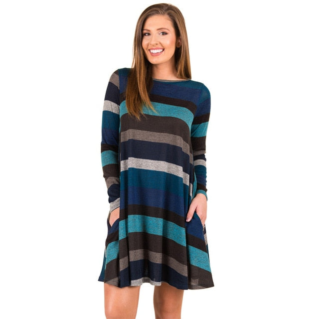 Winter Long Sleeve Striped Dresses Autumn Maternity Knitted Pregnant Clothes Dresses For Pregnancy Woman