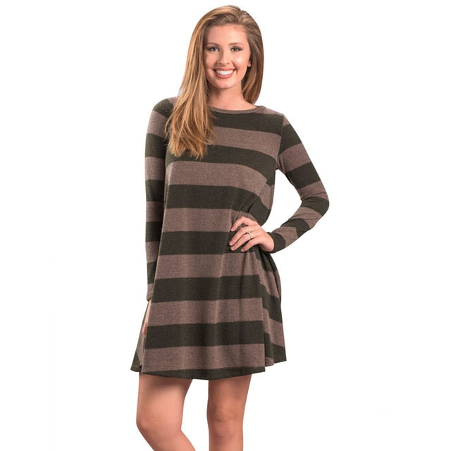 Winter Long Sleeve Striped Dresses Autumn Maternity Knitted Pregnant Clothes Dresses For Pregnancy Woman