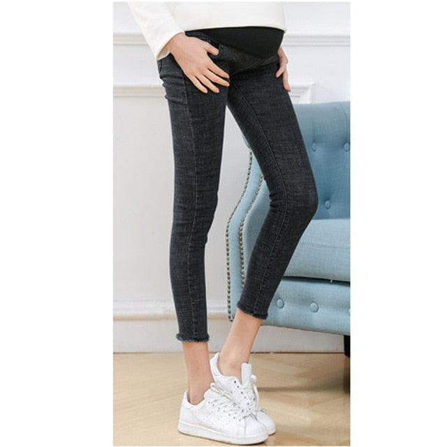 Maternity Clothes Ninth Pants Maternity Jeans For Pregnant Women Clothes Skinny Denim Stretch Jeans Pregnancy Pant Spring Summer