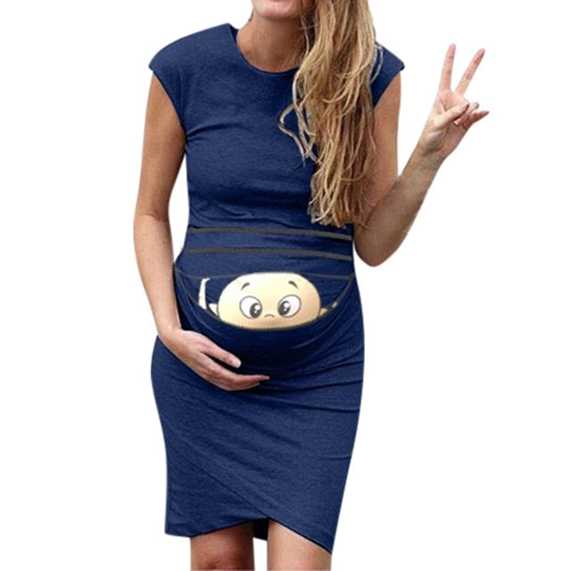 Summer Dresses For Pregnant Women maternity dresses Baby Print