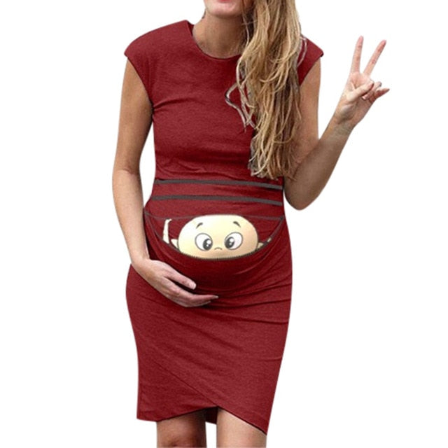 Summer Dresses For Pregnant Women maternity dresses Baby Print