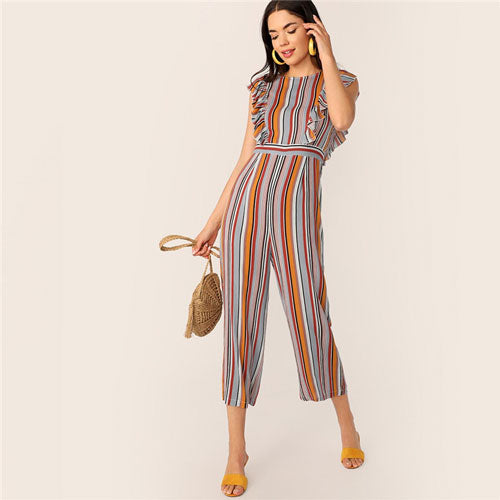 Striped Wide Leg Jumpsuit