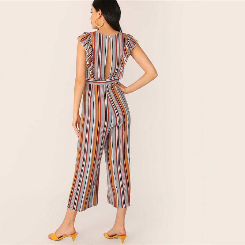 Striped Wide Leg Jumpsuit