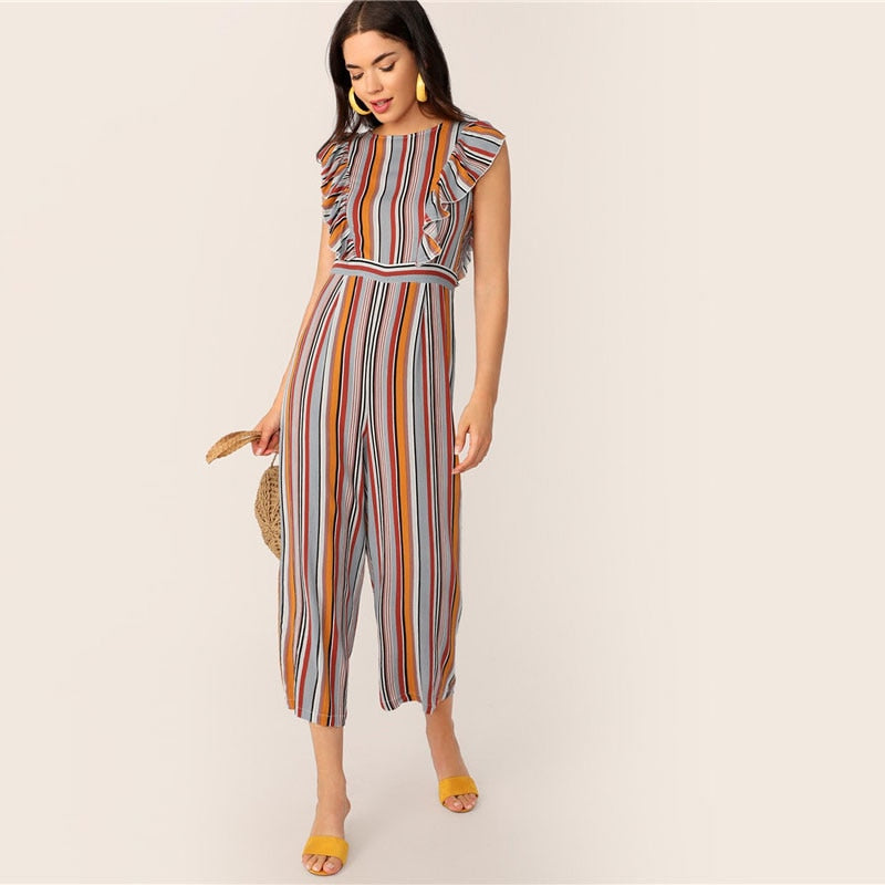 Striped Wide Leg Jumpsuit