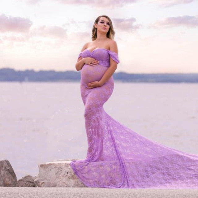 New Sexy Maternity Dresses For Photo Shoot Lace Maxi Maternity Gown Clothes For Pregnant Women Pregnancy Dress Photography Props